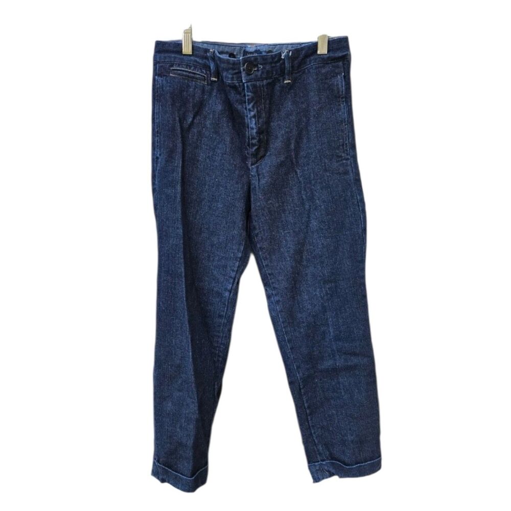 Polo Ralph Lauren Womans Dark Wash Chino Jeans Size 6 Cuffed Cropped Hem Preppy
